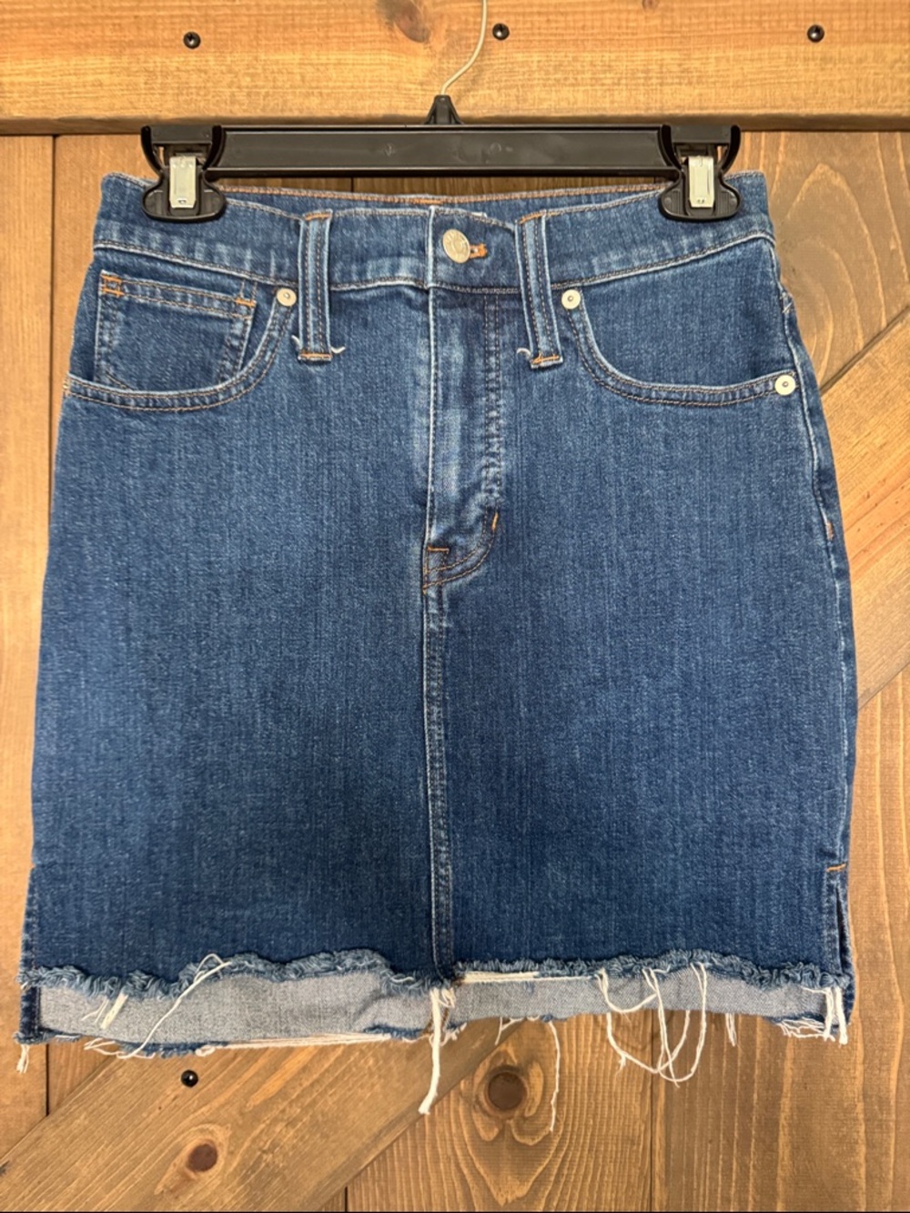 Madewell Women’s Dark Blue Denim Straight Mini Skirt Size 25